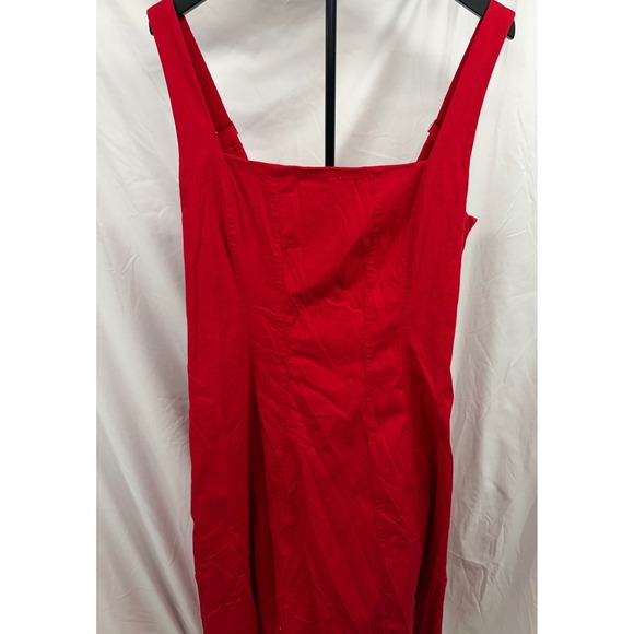 A&F NEW Women's The Mila Viral Fit and Flare Square Neck Midi Dress in Red XL - Picture 4 of 12